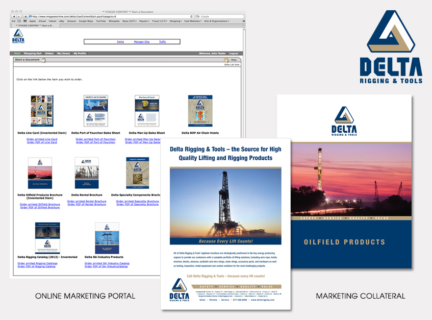 Online Marketing Portal and Marketing Collateral for Delta Rigging & Tools